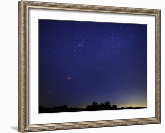 A Wide Field Composite Showing the Moon Against the Stars-Stocktrek Images-Framed Photographic Print