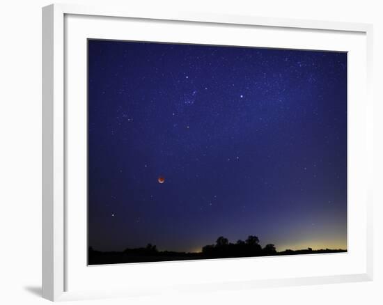 A Wide Field Composite Showing the Moon Against the Stars-Stocktrek Images-Framed Photographic Print