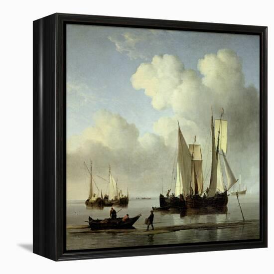 A Wijdship, a Keep and Other Shipping in Calm-Willem Van De, The Younger Velde-Framed Premier Image Canvas