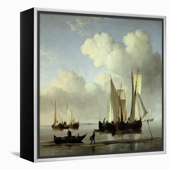 A Wijdship, a Keep and Other Shipping in Calm-Willem Van De, The Younger Velde-Framed Premier Image Canvas