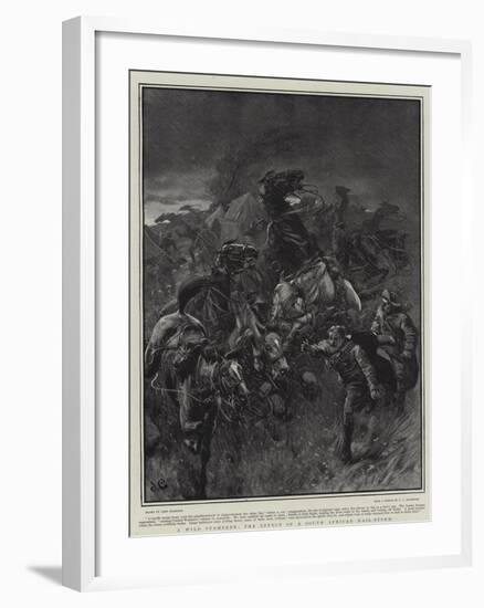 A Wild Stampede, the Effect of a South African Hail-Storm-John Charlton-Framed Giclee Print
