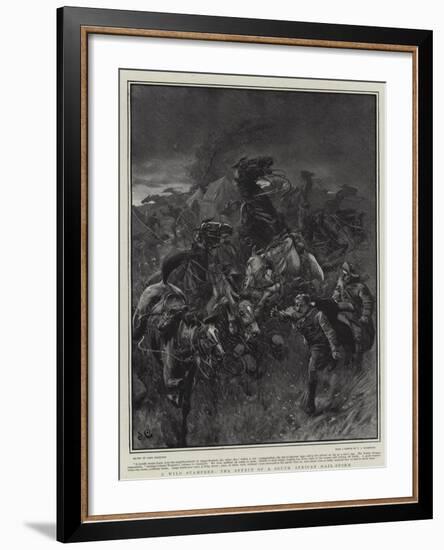 A Wild Stampede, the Effect of a South African Hail-Storm-John Charlton-Framed Giclee Print