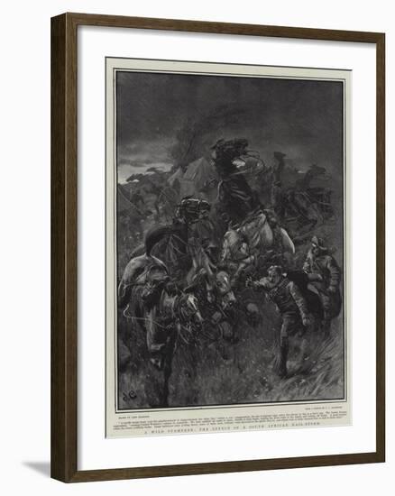 A Wild Stampede, the Effect of a South African Hail-Storm-John Charlton-Framed Giclee Print