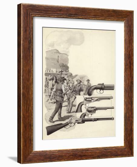 A Wild West Gunfight-Pat Nicolle-Framed Giclee Print