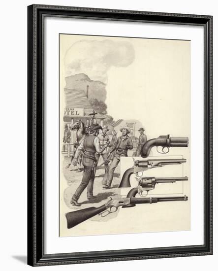 A Wild West Gunfight-Pat Nicolle-Framed Giclee Print