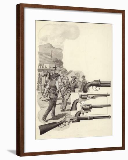 A Wild West Gunfight-Pat Nicolle-Framed Giclee Print