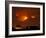 A Wildfire Can be Seen Raging in the Hills Over the Town of St. Ignatius, Montana-null-Framed Photographic Print