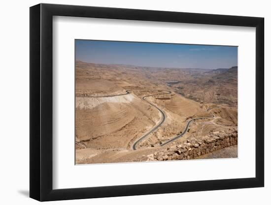 A winding road through the rocky mountains, Jordan, Middle East-Francesco Fanti-Framed Photographic Print