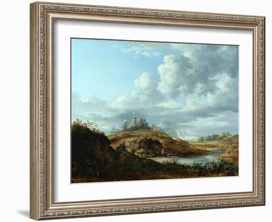 A Windmill Above a River-John Constable-Framed Giclee Print