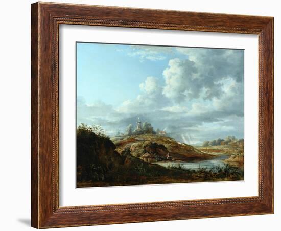 A Windmill Above a River-John Constable-Framed Giclee Print