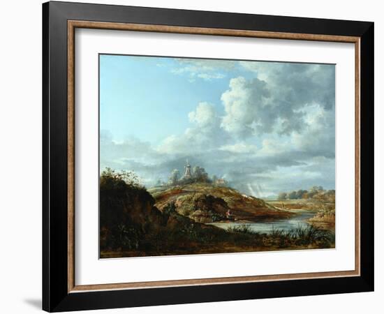 A Windmill Above a River-John Constable-Framed Giclee Print