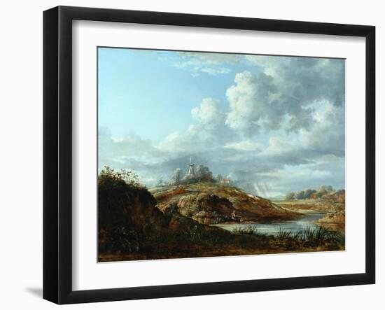 A Windmill Above a River-John Constable-Framed Giclee Print