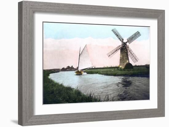 A Windmill on the Norfolk Broads, Norfolk, 1926-null-Framed Giclee Print