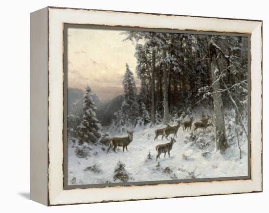 A Winter Evening in the Black Forest, C.1880-German School-Framed Premier Image Canvas