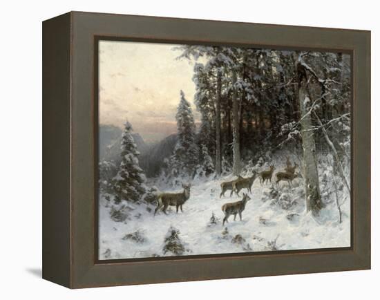 A Winter Evening in the Black Forest, C.1880-German School-Framed Premier Image Canvas