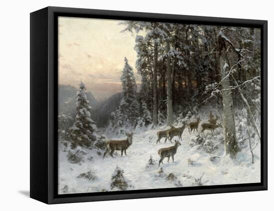 A Winter Evening in the Black Forest, C.1880-German School-Framed Premier Image Canvas