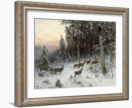 A Winter Evening in the Black Forest, C.1880-German School-Framed Giclee Print