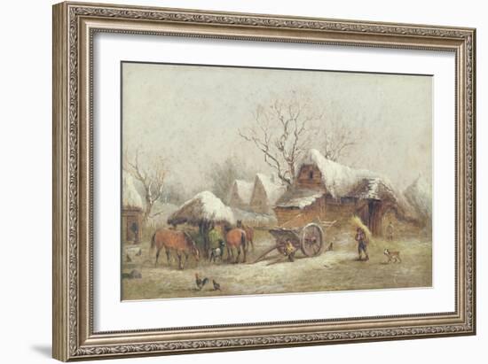 A Winter Farmyard Scene-Thomas Smythe-Framed Giclee Print