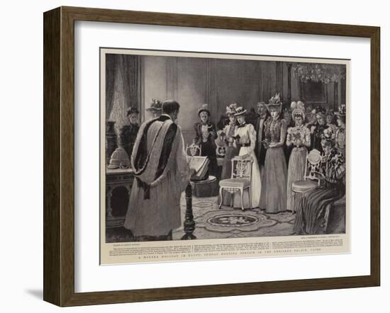 A Winter Holiday in Egypt, Sunday Morning Service in the Ghezireh Palace, Cairo-Arthur Hopkins-Framed Giclee Print