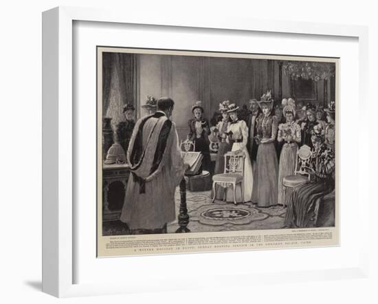 A Winter Holiday in Egypt, Sunday Morning Service in the Ghezireh Palace, Cairo-Arthur Hopkins-Framed Giclee Print