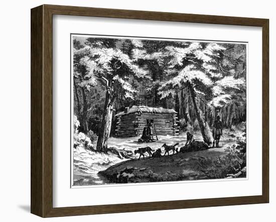 A Winter Hut in the Saskatchewan Country, Canada, 1877-null-Framed Giclee Print