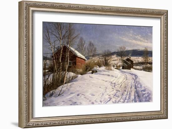 A Winter Landscape, Lillehammer, 1922-Peder Mork Monsted-Framed Giclee Print