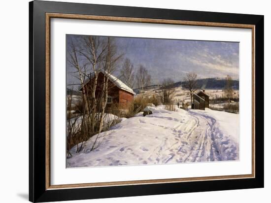 A Winter Landscape, Lillehammer, 1922-Peder Mork Monsted-Framed Giclee Print