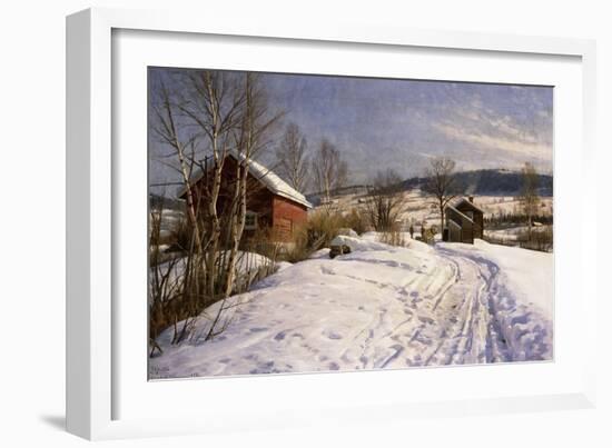 A Winter Landscape, Lillehammer, 1922-Peder Mork Monsted-Framed Giclee Print