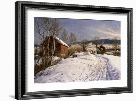 A Winter Landscape, Lillehammer, 1922-Peder Mork Monsted-Framed Giclee Print