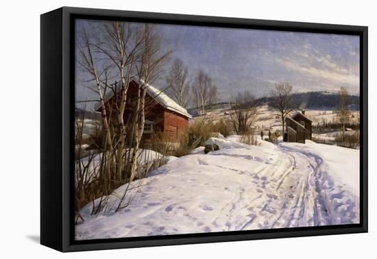 A Winter Landscape, Lillehammer, 1922-Peder Mork Monsted-Framed Premier Image Canvas