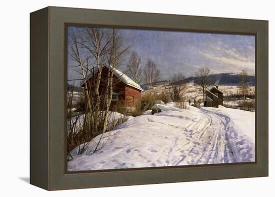 A Winter Landscape, Lillehammer-Peder Mork Monsted-Framed Premier Image Canvas