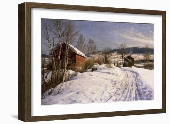 A Winter Landscape, Lillehammer-Peder Mork Monsted-Framed Giclee Print