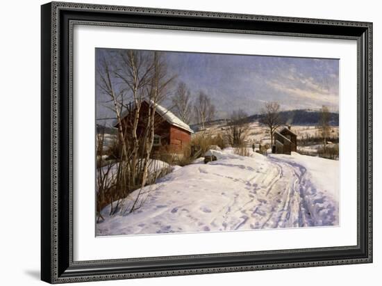 A Winter Landscape, Lillehammer-Peder Mork Monsted-Framed Giclee Print