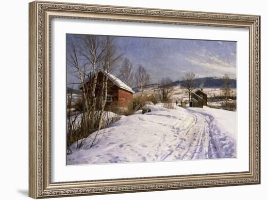 A Winter Landscape, Lillehammer-Peder Mork Monsted-Framed Giclee Print