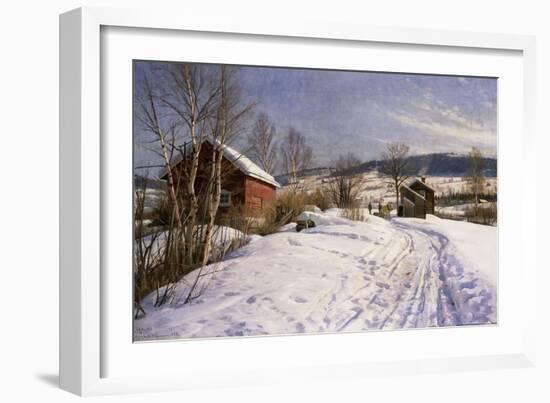 A Winter Landscape, Lillehammer-Peder Mork Monsted-Framed Giclee Print