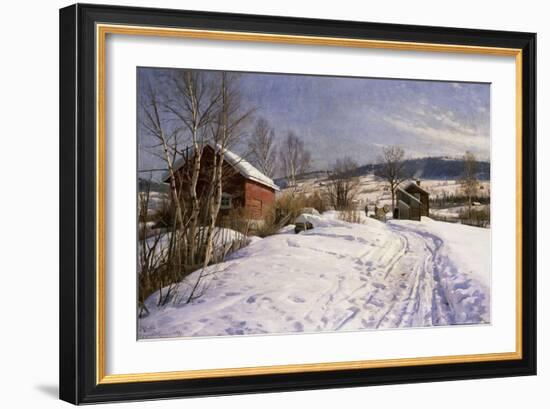 A Winter Landscape, Lillehammer-Peder Mork Monsted-Framed Giclee Print