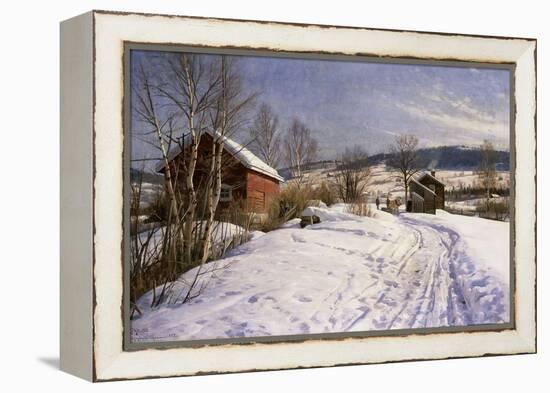 A Winter Landscape, Lillehammer-Peder Mork Monsted-Framed Premier Image Canvas