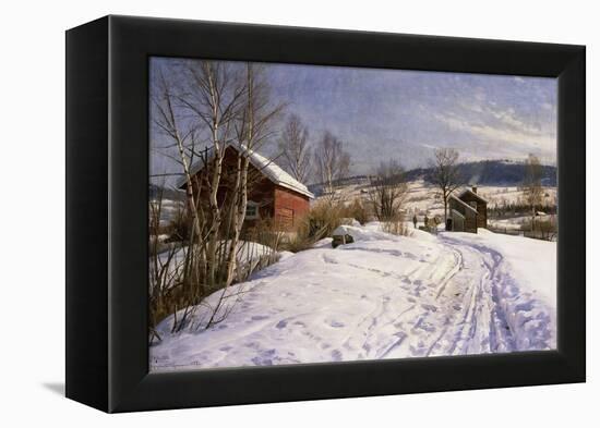 A Winter Landscape, Lillehammer-Peder Mork Monsted-Framed Premier Image Canvas