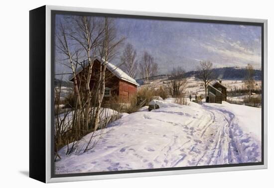 A Winter Landscape, Lillehammer-Peder Mork Monsted-Framed Premier Image Canvas