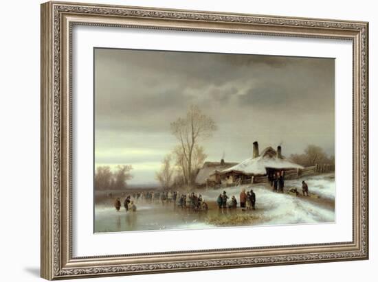 A Winter Landscape with Skaters-Anton Doll-Framed Giclee Print