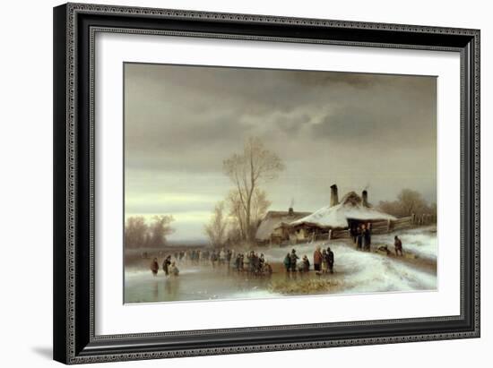 A Winter Landscape with Skaters-Anton Doll-Framed Giclee Print