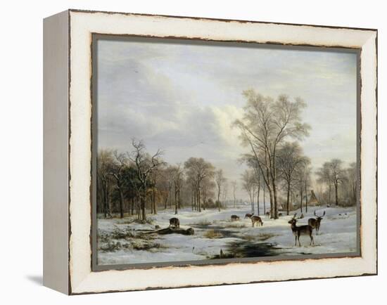 A Winter Landscape-Jacobus-Theodorus Abels-Framed Premier Image Canvas