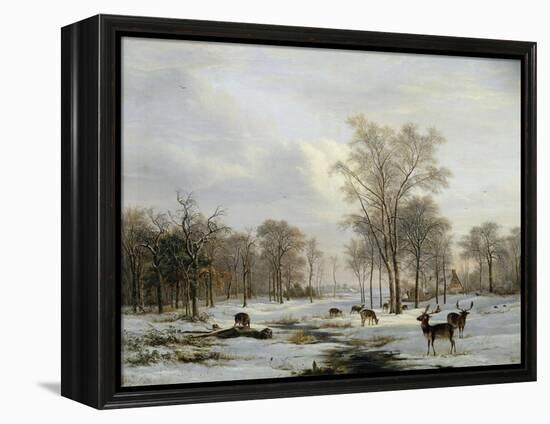 A Winter Landscape-Jacobus-Theodorus Abels-Framed Premier Image Canvas