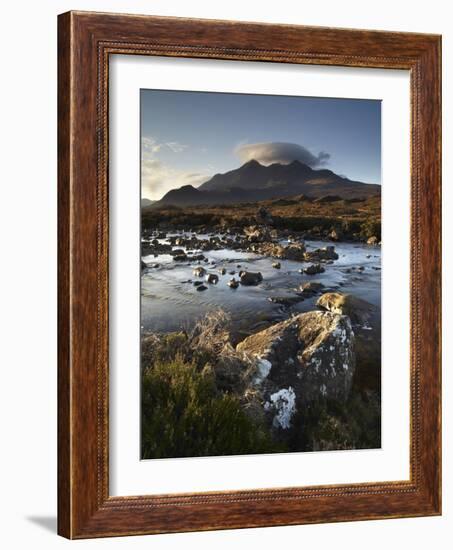 A Winter Morning View of the Mountain Sgurr Nan Gillean, Glen Sligachan, Isle of Skye, Inner Hebrid-Jon Gibbs-Framed Photographic Print