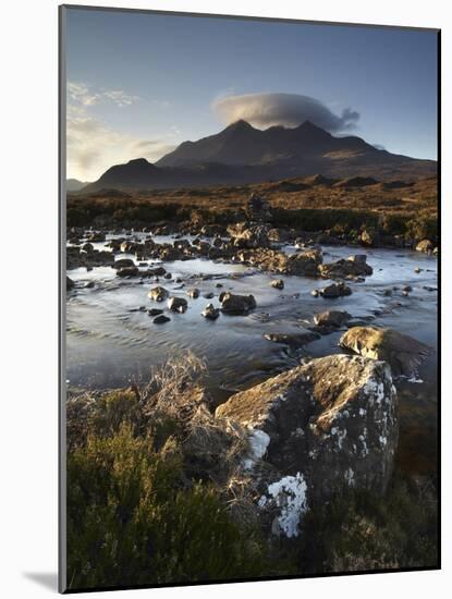 A Winter Morning View of the Mountain Sgurr Nan Gillean, Glen Sligachan, Isle of Skye, Inner Hebrid-Jon Gibbs-Mounted Photographic Print