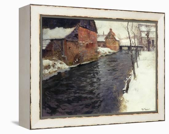 A Winter River Landscape, 1895-Fritz Thaulow-Framed Premier Image Canvas