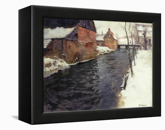 A Winter River Landscape, 1895-Fritz Thaulow-Framed Premier Image Canvas