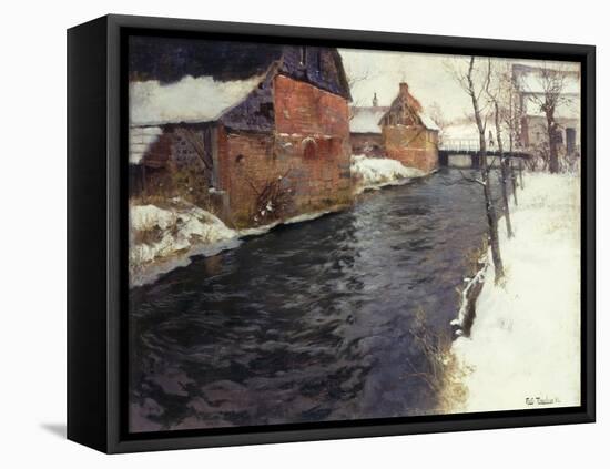 A Winter River Landscape, 1895-Fritz Thaulow-Framed Premier Image Canvas