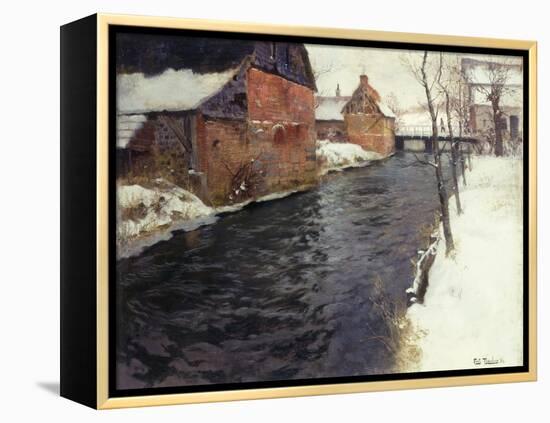 A Winter River Landscape, 1895-Fritz Thaulow-Framed Premier Image Canvas