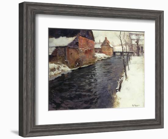 A Winter River Landscape, 1895-Fritz Thaulow-Framed Giclee Print